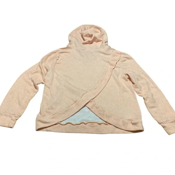 Derek Heart Peach Hoodie with 'LOVE' Graphic Women’s Size L Long Sleeve Top - Picture 8 of 10